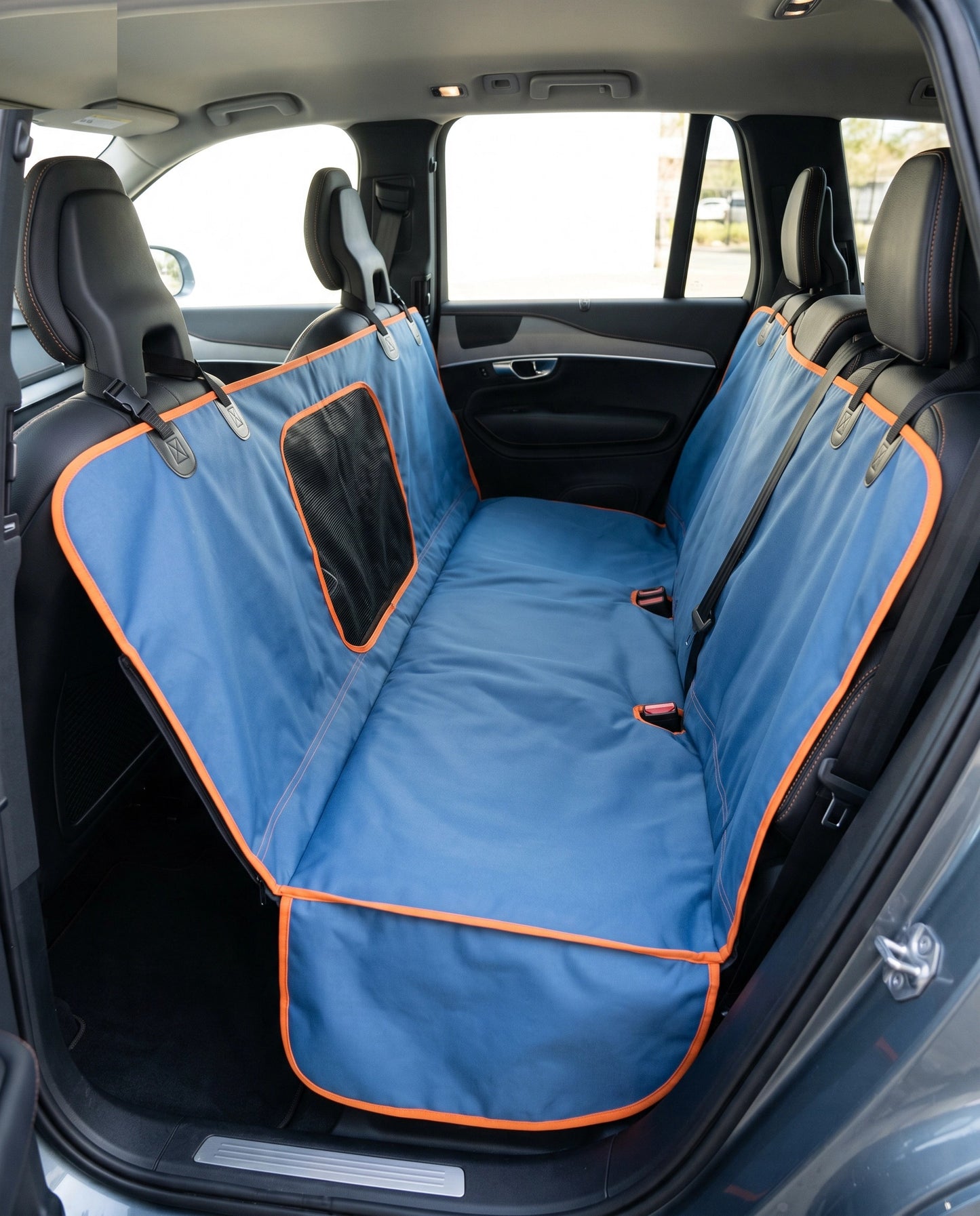 Nova Forge Dog Back Seat Extender – Waterproof Cover with Mesh Window (Blue)